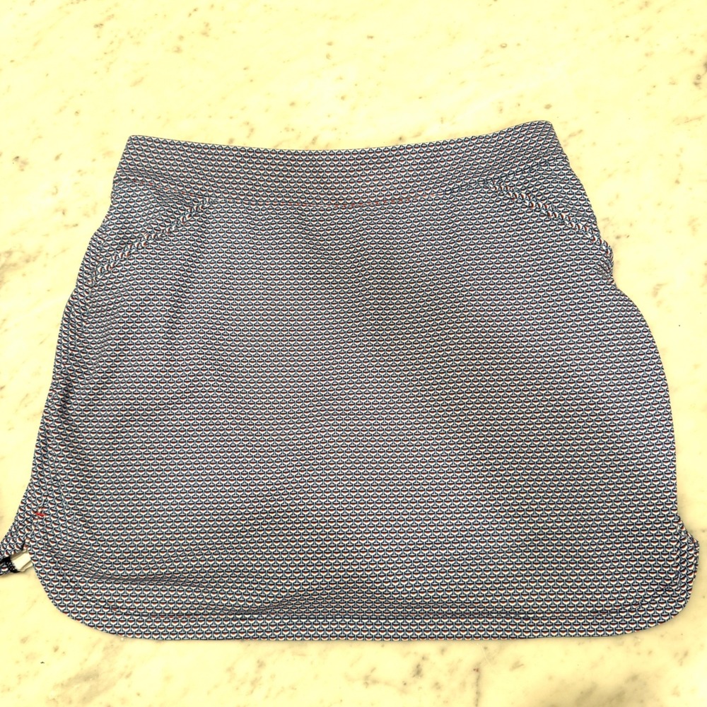 Peter Millar Womens Geometric Cocktail Print Golf Skort‎ Navy Blue Size L 16in